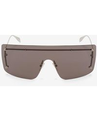 Alexander McQueen - Unisex Black Spike Studs Mask Sunglasses - Lyst