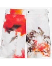 Alexander McQueen - Shorts da bagno obscured flower - Lyst