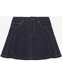 McQueen - Denim Mini Skirt - Lyst
