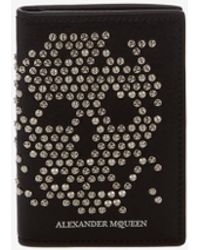 Alexander McQueen Organiser tascabile in pelle con borchie - Nero