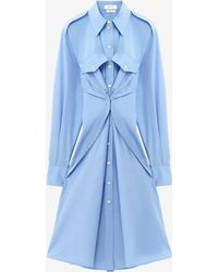 McQueen - Gathered Shirt Dress - Lyst