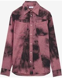 McQueen - Flannel Check Tie-Dye Shirt - Lyst