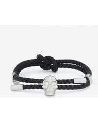 McQueen - Skull Leather Bracelet - Lyst