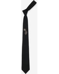 Alexander McQueen Cravate à broderie bijou astral - Bleu