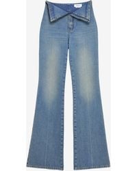 McQueen - Fold Over Waist Jeans - Lyst