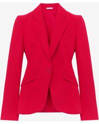 McQueen - Leaf Crepe Single-Breasted Jacket - Lyst