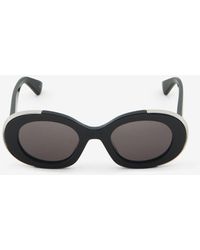 Alexander McQueen - Black The Grip Oval Sunglasses - Lyst
