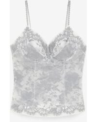 McQueen - Floral Lace Organza Top - Lyst