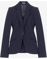 McQueen - Leaf Crepe Single-Breasted Jacket - Lyst