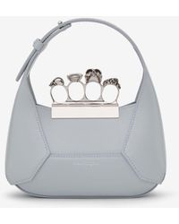 Alexander McQueen - Grey & Silver The Jewelled Hobo Mini Bag - Lyst