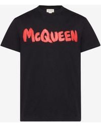 Alexander McQueen - Black Mcqueen Graffiti T-shirt - Lyst