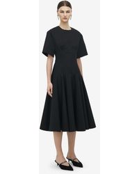 McQueen - Cotton Poplin Midi Dress - Lyst