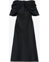 McQueen - Off-The-Shoulder Draped Evening Dress - Lyst