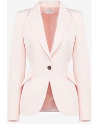 Alexander McQueen - Pink Slashed Single-breasted Jacket - Lyst