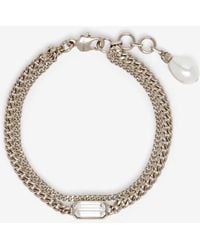 McQueen - Skull & Crystal Bracelet - Lyst