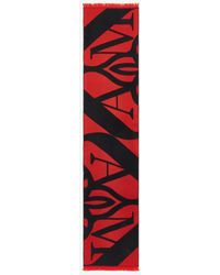 Alexander McQueen - Red Exploded Seal Logo Scarf - Lyst