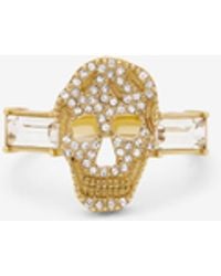 McQueen - Pavé Skull Ring - Lyst