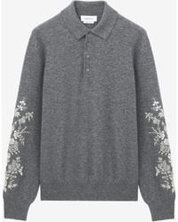 McQueen - Floral Embroidery Polo Shirt - Lyst