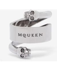 McQueen - Twin Skull Ring - Lyst