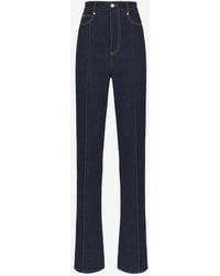 Alexander McQueen - Blue High-waisted Straight Leg Jeans - Lyst