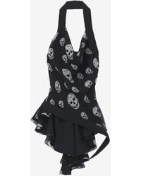 McQueen - Skull Print Asymmetric Top - Lyst