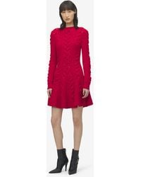 McQueen - Minikleid Mit Zopfmusterstrick Aus Wolle Und Kaschmir - Lyst