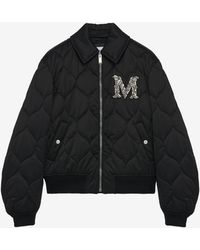 McQueen - Crystal Logo Quilted Jacket - Lyst
