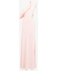 Alexander McQueen - Pink Asymmetric Draped Evening Dress - Lyst
