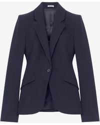 McQueen - Leaf Crepe Single-Breasted Jacket - Lyst