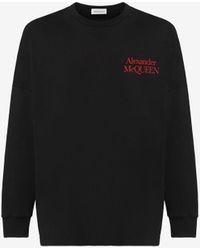 Alexander McQueen - Black Logo Long Sleeve T-shirt - Lyst
