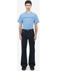 McQueen - Denim-Jeans Mit Weitem Bein - Lyst