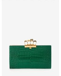 Alexander McQueen Skull Four-ring Flat Pouch - Green