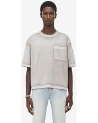 McQueen - Overdyed Cropped T-Shirt - Lyst