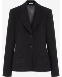 McQueen - Bonded Crepe Single-Breasted Jacket - Lyst