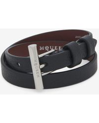 McQueen - Tバー ダブルラップ ブレスレット - Lyst