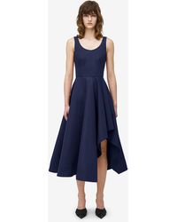 McQueen - Asymmetrisches Drapé-Kleid - Lyst