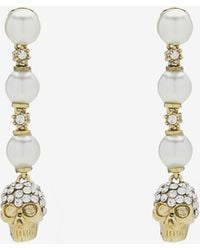 McQueen - Skull And Pearl Earrings - Lyst