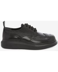 Alexander McQueen - Brogue Platform Leather Shoes - Lyst