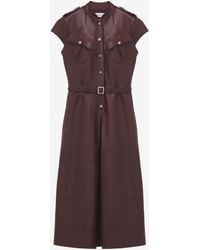 McQueen - Leather Uniform Midi Dress - Lyst