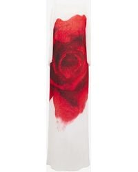 Alexander McQueen - White Chiffon Bleeding Rose Slip Dress - Lyst