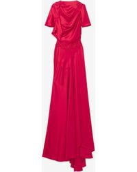 McQueen - Lace Trim Evening Dress - Lyst