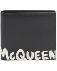 Alexander McQueen Brieftasche mit mcqueen-logo als graffiti - Weiß