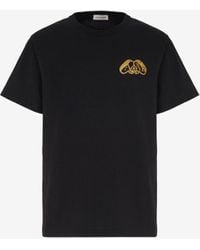 Alexander McQueen - T-shirt à demi-logo seal - Lyst