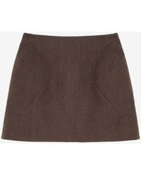 McQueen - Wool Pinstripe Mini Skirt - Lyst