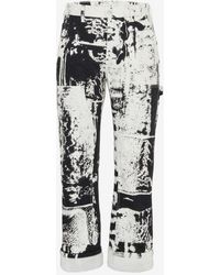 Alexander McQueen - Jeans crop con stampa - Lyst