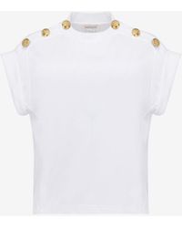 Alexander McQueen - T-shirt mit siegel-knopf - Lyst