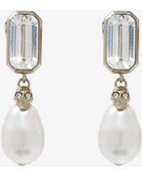McQueen - Skull & Crystal Earrings - Lyst