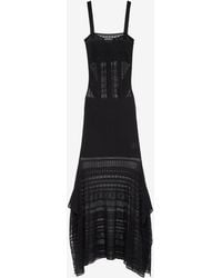 McQueen - Viscose Knit Lace Dress - Lyst