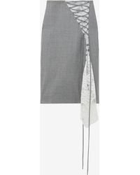 McQueen - Corset Lacing Panel Pencil Skirt - Lyst