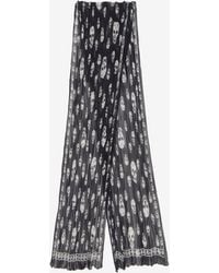 McQueen - Pleated Skull Scarf - Lyst